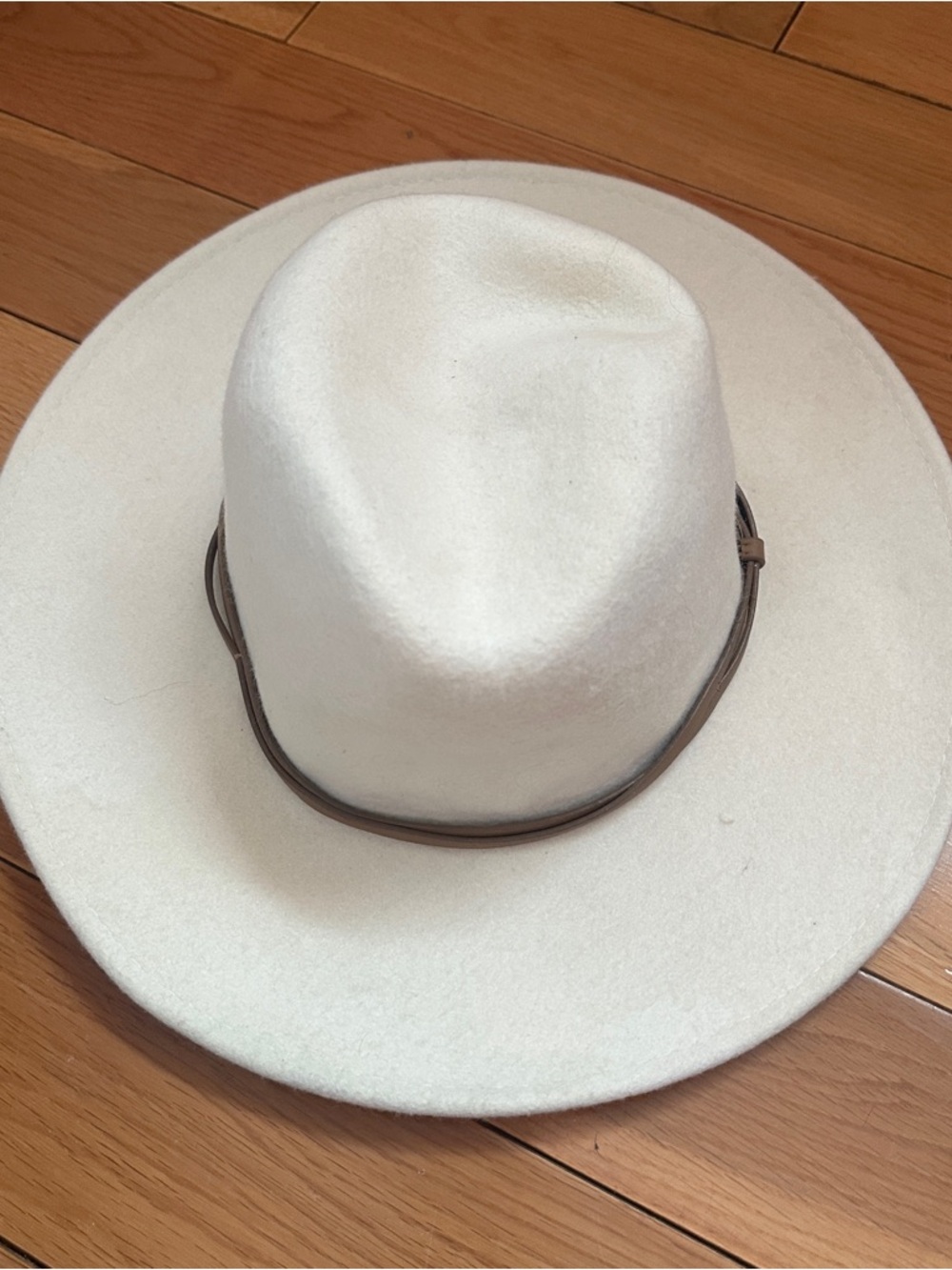 Wyeth by Todd Magill Cream Felt Wide-Brim Hat with Brown Band
